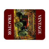 Antique Red Tractor Rustic Barn Magnet (Horizontal)