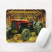 Antique Red Tractor Rustic Barn Mousepad (Mit Mouse)