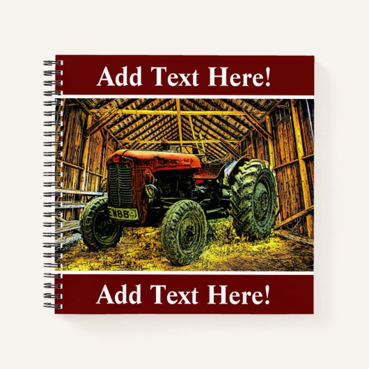 Antique Red Tractor Rustic Barn Notizblock (Vorderseite)