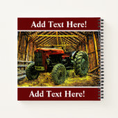 Antique Red Tractor Rustic Barn Notizblock (Rückseite)
