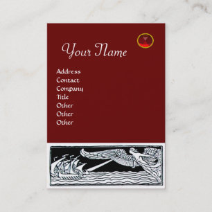 ANTIQUE REISE, RUBY MONOGRAM, rot Visitenkarte