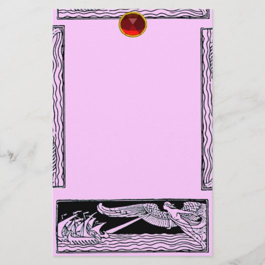 ANTIQUE REISE RUBY, rosa Briefpapier (Vorderseite)