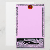 ANTIQUE REISE RUBY, rosa Briefpapier (Vorne/Hinten)