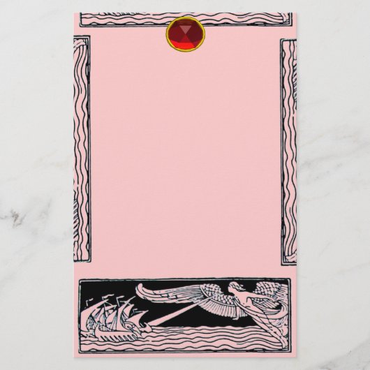 ANTIQUE REISE RUBY, rosa Briefpapier (Vorderseite)