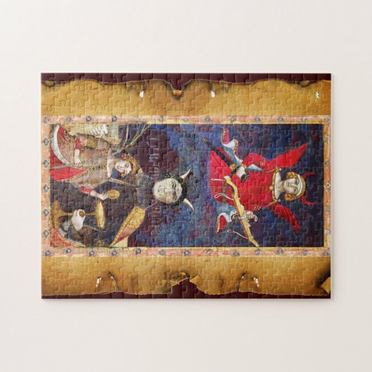 ANTIQUE RENAISSANCE TAROT 15 - DIE DEVIL PUZZLE (Horizontal)
