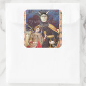 ANTIQUE RENAISSANCE-TAROT-DEVIER-Konzeptdetails Quadratischer Aufkleber (Tasche)