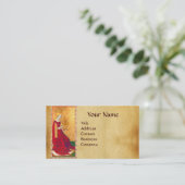 ANTIQUE RENAISSANCE-TAROTEN / KUPPENQUEEN VISITENKARTE (Stehend Vorderseite)