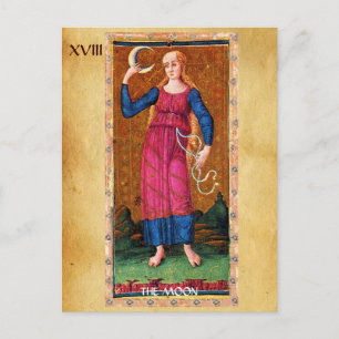 ANTIQUE RENAISSANCE TAROTKARTEN 18 / DER MOND POSTKARTE