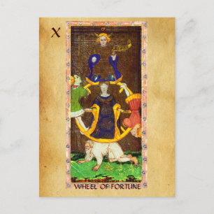 ANTIQUE RENAISSANCE TAROTS 10/DAS RAD DES SCHICKSA POSTKARTE
