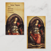 ANTIQUE RENAISSANCE TAROTS 11 FORTITUDE PARCHMENT VISITENKARTE (Vorne/Hinten)