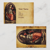 ANTIQUE RENAISSANCE TAROTS 11 FORTITUDE PARCHMENT VISITENKARTE (Vorne/Hinten)