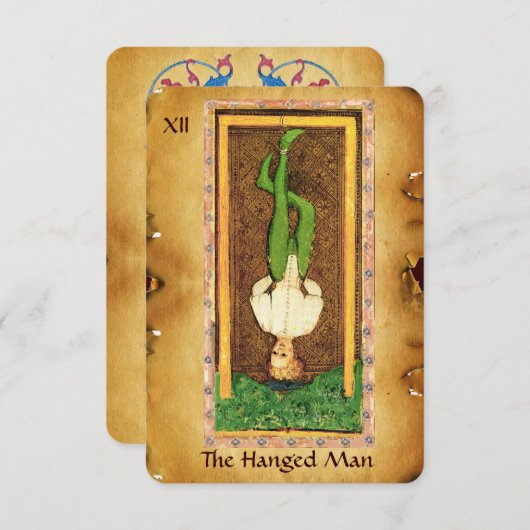 ANTIQUE RENAISSANCE TAROTS 12 / DER HANGTE MANN ANKÜNDIGUNG (Vorne/Hinten)