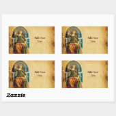 ANTIQUE RENAISSANCE TAROTS 14 TEMPERANCE-Perchment Rechteckiger Aufkleber (Blatt)