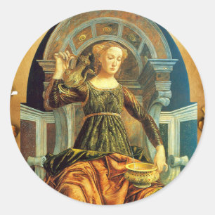 ANTIQUE RENAISSANCE TAROTS 14 TEMPERANCE-Perchment Runder Aufkleber