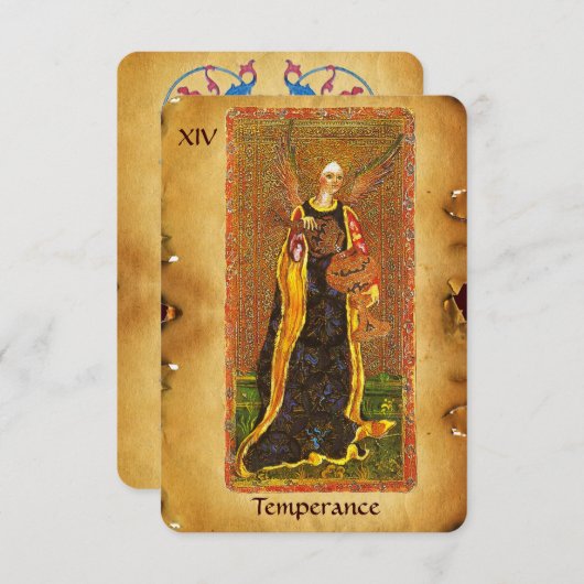 ANTIQUE RENAISSANCE TAROTS 14/TEMPERANZ ANKÜNDIGUNG (Vorne/Hinten)