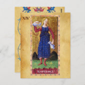 ANTIQUE RENAISSANCE TAROTS 14/TEMPERANZ POSTKARTE (Vorne/Hinten)