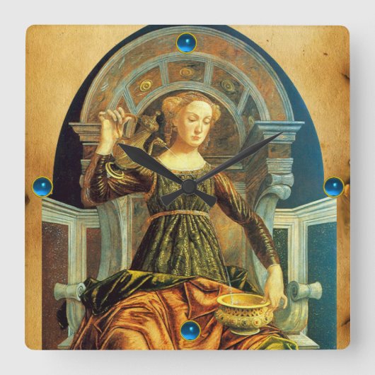 ANTIQUE RENAISSANCE TAROTS 14/TEMPERANZ QUADRATISCHE WANDUHR (Vorderseite)