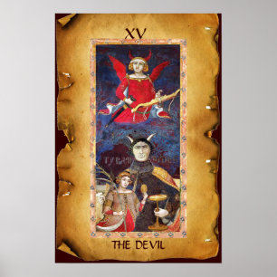ANTIQUE RENAISSANCE TAROTS 15 / DIE DEVIL POSTER