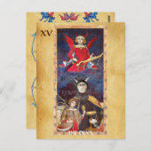 ANTIQUE RENAISSANCE TAROTS 15 / DIE DEVIL POSTKARTE (Vorne/Hinten)