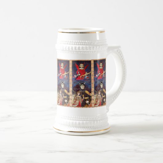 ANTIQUE RENAISSANCE TAROTS 15 /THE DEVIL BIERGLAS (VorderseiteRechts)