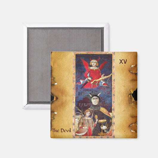 ANTIQUE RENAISSANCE TAROTS 15 /THE DEVIL MAGNET (Vorderseite/Rückseite)