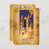ANTIQUE RENAISSANCE TAROTS 16 / DER TURM ANKÜNDIGUNG (Vorne/Hinten)