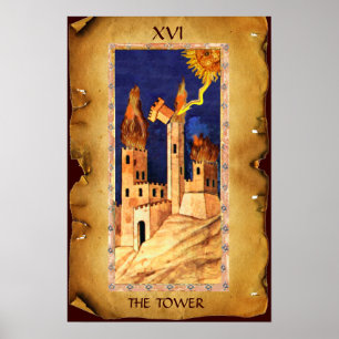ANTIQUE RENAISSANCE TAROTS 16 / DER TURM POSTER