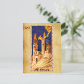 ANTIQUE RENAISSANCE TAROTS 16 / DER TURM POSTKARTE (Stehend Vorderseite)