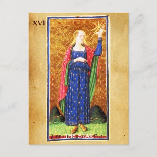ANTIQUE RENAISSANCE TAROTS 17/ STAR POSTKARTE (Vorderseite)