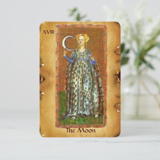 ANTIQUE RENAISSANCE TAROTS 18 / MOND ANKÜNDIGUNG (Stehend Vorderseite)
