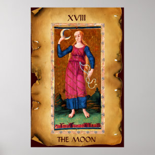ANTIQUE RENAISSANCE TAROTS 18 / MOND POSTER