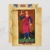 ANTIQUE RENAISSANCE TAROTS 18 / MOND POSTKARTE (Vorne/Hinten)
