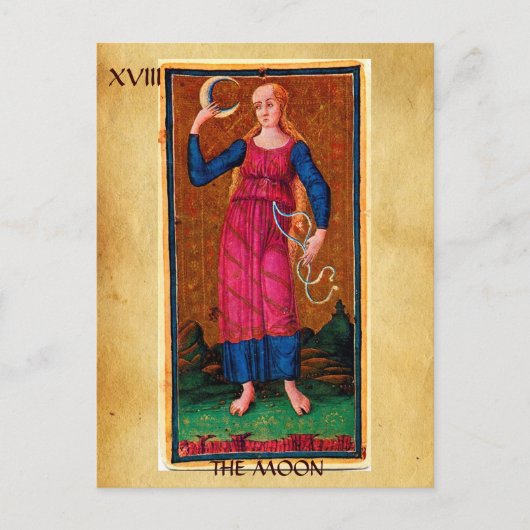 ANTIQUE RENAISSANCE TAROTS 18 / MOND POSTKARTE (Vorderseite)