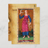 ANTIQUE RENAISSANCE TAROTS 18 / MOND POSTKARTE (Vorne/Hinten)