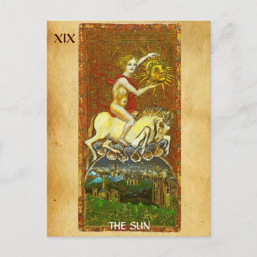 ANTIQUE RENAISSANCE TAROTS 19 / DIE SONNE POSTKARTE (Vorderseite)