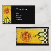 ANTIQUE RENAISSANCE TAROTS 19 / DIE SONNE VISITENKARTE (Vorne/Hinten)