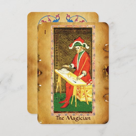 ANTIQUE RENAISSANCE TAROTS 1 / DER MAGIKER ANKÜNDIGUNG (Vorne/Hinten)