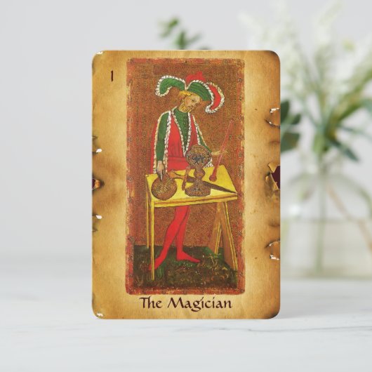 ANTIQUE RENAISSANCE TAROTS 1 / DER MAGIKER ANKÜNDIGUNG (Stehend Vorderseite)