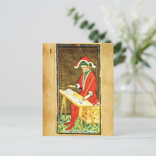 ANTIQUE RENAISSANCE TAROTS 1 / DER MAGIKER POSTKARTE (Stehend Vorderseite)