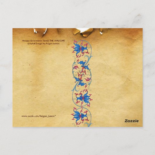 ANTIQUE RENAISSANCE TAROTS 1 / DER MAGIKER POSTKARTE (Rückseite)