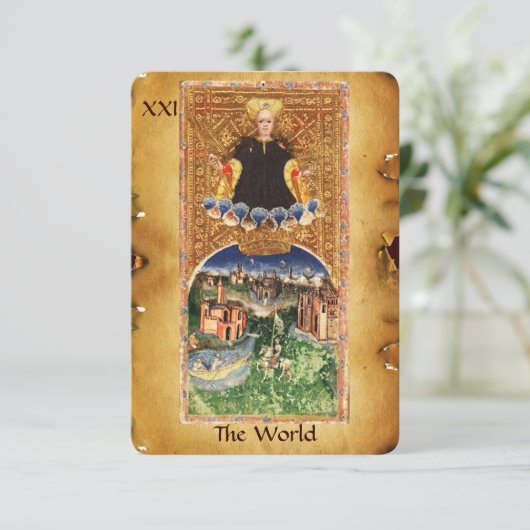 ANTIQUE RENAISSANCE TAROTS 21/ DIE WELT ANKÜNDIGUNG (Stehend Vorderseite)