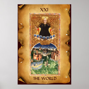 ANTIQUE RENAISSANCE TAROTS 21 / DIE WELT POSTER