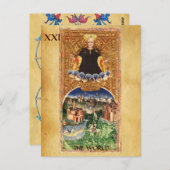 ANTIQUE RENAISSANCE TAROTS 21/ DIE WELT POSTKARTE (Vorne/Hinten)