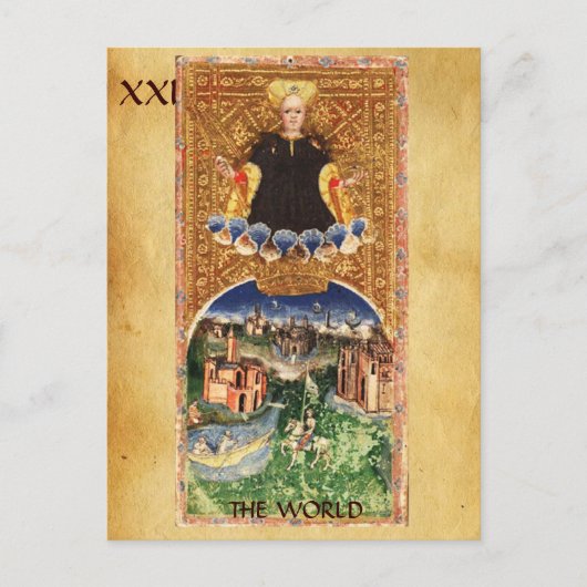 ANTIQUE RENAISSANCE TAROTS 21/ DIE WELT POSTKARTE (Vorderseite)
