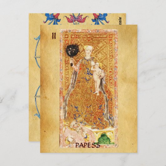 ANTIQUE RENAISSANCE TAROTS 2 / PAPIER ( WOHLTÄTIGK POSTKARTE (Vorne/Hinten)