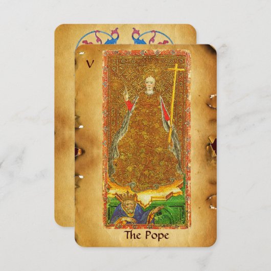ANTIQUE RENAISSANCE TAROTS 5 / DAS POP ( Glaube ) Ankündigung (Vorne/Hinten)