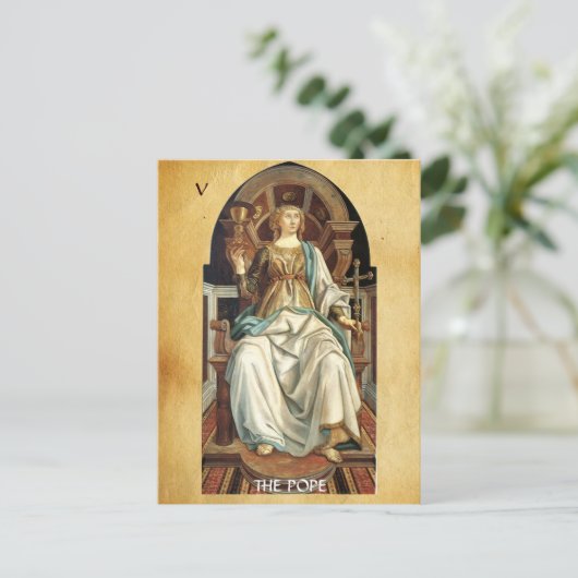 ANTIQUE RENAISSANCE TAROTS 5 / POPE POSTKARTE (Stehend Vorderseite)