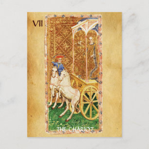 ANTIQUE RENAISSANCE TAROTS 7 / DER WAGEN POSTKARTE