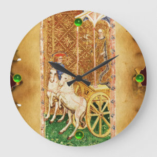 ANTIQUE RENAISSANCE TAROTS 7 /DIE CHARIOT GROßE WANDUHR