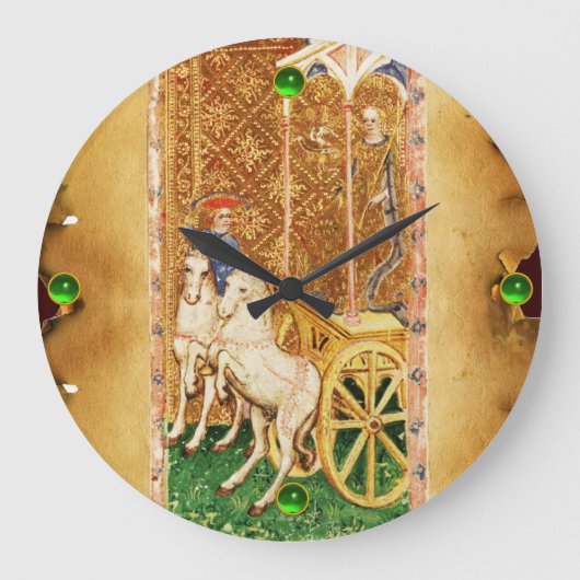 ANTIQUE RENAISSANCE TAROTS 7 /DIE CHARIOT GROßE WANDUHR (Vorderseite)